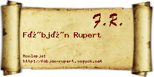 Fábján Rupert névjegykártya