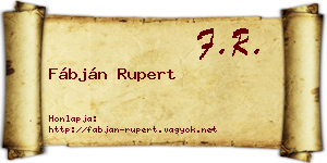 Fábján Rupert névjegykártya
